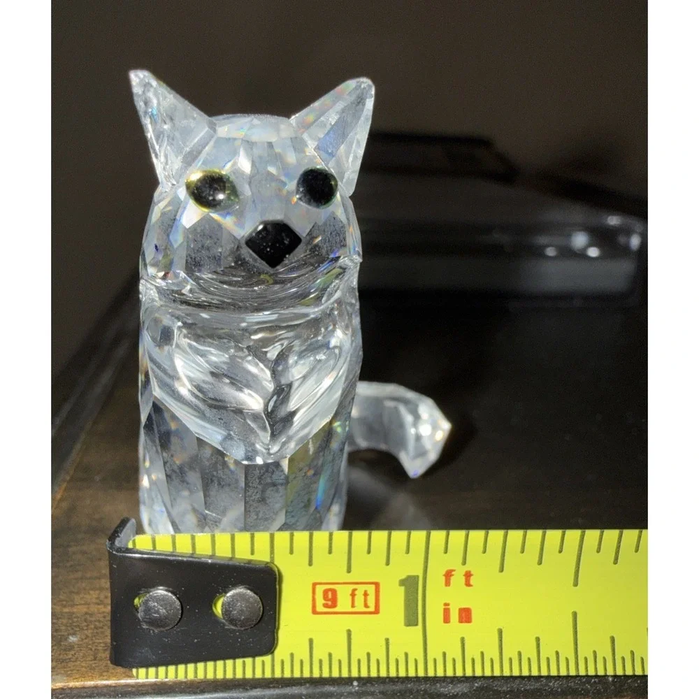 Vintage Swarovski Crystal Sitting Cat Figurine Retired 1.75
